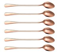 6 Pcs Stainless Steel Long Handled Ice Cream Spoons Latte Spoons Set, Silverware Tea Coffee Spoon, Cake Dessert Hot Chocolate Sundae Dining Spoon, Kitchen Cutlery Set