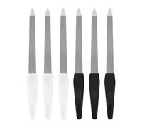 6 PCS Stainless Steel Nail Files, for Natural Nails for Home and Salon Etc Use （3 Pcs Black and White）