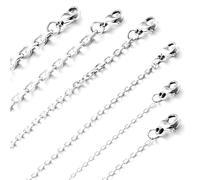 6 Pcs Stainless Steel Necklaces 1.6/2.4mm Width, 45/50/60cm Length, Thin Necklace Chain for Women, Silver Chain for Jewellery Making, Silver Chains for Women Men, Versatile DIY Necklaces Accessories