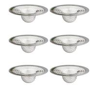 6 PCS Stainless Steel Sink Strainer, Sink Drain Filter, Hair Drain Catcher, Sink Strainer for Shower, Plug Hole Hair Catcher, Shower Drain Cover Stopper for Bathroom Kitchen Accessories(7.5 x 3 cm)