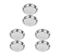 6 Pcs Stainless Steel Weighing Tray for Mechanical Bench Scales | Smooth Nonporous Surface, Rounded Edges, Food Prep Station Use, Catering Service, Small Hardware Parts