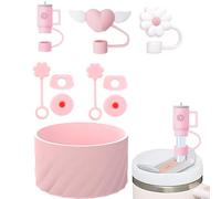 6 PCS Stanley Cup Accessories, Straw Cover, Stanley Cup Accessories, Compatible with Stanley 30&40 Oz Cup, 10mm Cute Straw Toppers, Reusable Water Bottle Straw Cover for Stanley Cup Accessories(Pink）