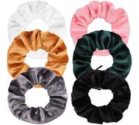 6 PCS Stash Zipper Pocket Scrunchies Velvet Hair Tie Hidden Pockets Scrunchie Large Capacity Stash Ties Storage Hair Tie Pocket Ponytail Holder Hairs Accessories for Women Girls