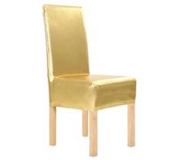 6 pcs Straight Chair Covers Stretch Gold