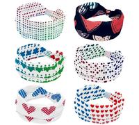 6 Pcs Stretchy Headbands for Women, Absorbed Sport Headband Soft Twist Knotted Headbands for Daily Life Yoga Workout, Hearts Drawn by Hand