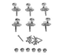 6 Pcs String Tuning Pegs 3L3R High Strength Metal Machine Head Tuners for Electric Guitar, Locking Tuners with Studs and Screws for Stable Accurate Tuning (Silver)
