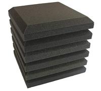 6 Pcs Studio Acoustic Foam Sound Proofing Ceiling Tile Panels Studio KTV Noise Absorption Square Foam, 25 x 25 x 5cm