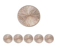 6 Pcs Stylish Coasters Set, Gold PVC Coasters, Gold Small Drink Coaster, Reusable Cup Coaster for Garden Tables and Patio Use, Decor Tabletop Protection (10cm)