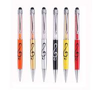 6 Pcs Stylus Pen Crystal Capacitive Ballpoint Pen Diamond Retractable Music Note Pens for All Touch Screen Device,with 6 Pen Refills (Capacitive Pen)
