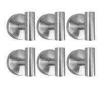 6 PCS Suction Cup Shower Towel Hooks, Wall Mount Robe Holder, Heavy Duty No Drill Wall SUS304 Waterproof Stainless Steel Hooks for Bedroom, Bathroom, Kitchen, Hotel and Office (Brushed Nickel)