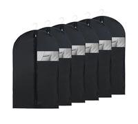 6 PCS Suit Cover, 60x100cm Suit Bag Black Garment Bags Dust Proof Foldable Washable Lightweight Cover Bags Suits Protector with Zip for Travel Home Storage