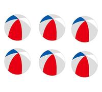 6 Pcs Summer Inflatable Beach Balls Patriotic Sequins Beach Balls Summer Party Decorations Giant Red White and Blue Stars Glitters Clear Balloons Pool Supplies for Beach 4th of July Party Favors