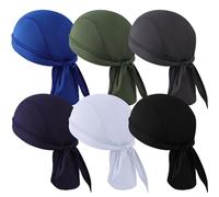 6 Pcs Sweat Wicking Head Wrap Helmet Liner Skull Cap Breathable Dew Do Rags Adjustable Cycling Cap for Outdoor Activities