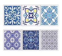 6 Pcs Swedish Kitchen Dish Cloths Kitchen Towels Reusable Sponge Cleaning Cloths Wipes Absorbent Dish Cloth Quick Drying Washable Decorative Tea Towels No Odor Bar Hand Towel (Blue Plaid)