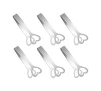 6 Pcs Sweet Tongs,Mini Serving Tongs,Stainless Steel Sugar Heart Sugar Tongs Silver Ice/Sugar Cube/Small Lemon/Mini Tongs for Food Sweets Bread Cake Tea Coffee Bucket Kitchen Bar Party