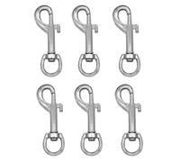6 Pcs Swivel Snap Hooks Swivel Eye Bolt Snap Hook Swivel Eye Clasp Bolt Snap Clip for Linking Pet Collar Bag Strap Lobster Clasps Keyring Silver