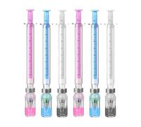 6 Pcs Syringe Shaped Gel Pens, 2026 New Creative Syringe Shaped Gel Ink Pens, 0.38mm Black Ink Retractable Novelty Pens, Nurses Nursing School Supplies