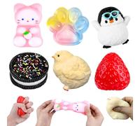 6 Pcs Taba Squishy, Squishy Toys for Kids, Fufu Squishy Fidget Toys for Adults Taba Squishy Kit, Stress Relief Toys for Decompression, Anxiety Relief Valentines Christmas Birthday Easter Gifts