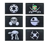 6 PCS Tactical Patch Compatible with Star War Funny Movie Imperial Target Rebel Scum Alien Symbol Morale Military Embroidery Hook and Loop Patch for Backpacks,Clothes,Vest,Harness,Uniforms