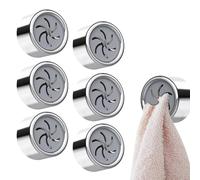 6 Pcs Tea Towel Holder for Kitchens, Round Self Adhesive Tea Towel Hooks, No Drill Kitchen Towel Holder, Push in Suction Hand Towel Holder, Stick on Towel Holders for Kitchen Bathroom Home Anywhere