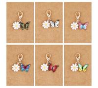 6 Pcs Teacher Appreciation Keychain Set Thank You for Helping Me Grow Keychains with Butterfly Daisy Charms and Card School Christmas Valentines Gifts for Teachers Staff Mum Family Friends Colleagues