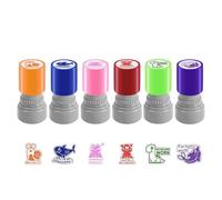 6 Pcs Teacher Stamps, Multicolour Self Inking Stamp Animal Themed Cute Teacher Stamps for Marking, Encouraging Kids Reward Stamp for Teachers Parents Students School Supplies
