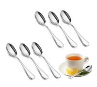 6 PCS Teaspoons, 5.5inch Stainless Steel Dessert Spoons, Dishwasher Safe Mirror Polishing Spoon Set for Coffee, Dessert, Tea, Appetizer