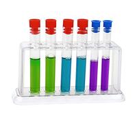 6 Pcs Test Tube,Clear Test Bottle Rack,100ml Capacity Transparent Sealing Candy Storage Container Tube with Lids,Test Tube Holder,Centrifuge Tubes for Bath Salt Vials, DIY Craft (Shape A)