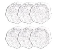 6 pcs Textured Glass Plates Wavy Edge Decorative Clear Modern Hammered Ice Appetizer Plates Set. Glass Serving Tray Dinner Appetizer Artistic Dinnerware Frosted Elegant (Clear, Medium (5.9in / 15cm))
