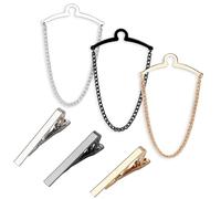 6 PCS Tie Chain for Men Set - Tie Clips for Men, Fashion Necktie Clips and Chains, Ties Bar Clip Pinch Set, Classic Ties Bar Clip and Chain Combo for Suits Neckties Business, Wedding & Formal Wear