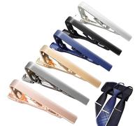6 Pcs Tie Clip for Men, Tie Pins for Men, Gold Tie Clip Suitable for Business People, Grooms and Wedding Guests