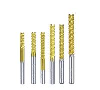 6 Pcs Titanium Nose End Mill 4mm Shank PCB Milling Cutter 12/17/22/25/28/32mm Cutting Length Corn End Mill CNC Rotary Burrs Set