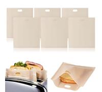 6 PCS Toaster Bags, Non-Stick Toaster Bags, Reusable Nonstick Toasted Sandwich Bags for Toaster Microwave Grilled Cheese Sandwiches Pizza