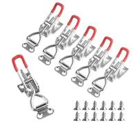 6 Pcs Toggle Clamp Latch, Metal Toggle Latch, Adjustable Toggle Catch Latch Clasp, Quick Release Tension Lock for Case Cabinet Boxes Closure Tool Boxes Latch Clamps Tool, 100kg/220lbs