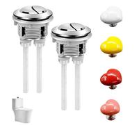 6 Pcs Toilet Flush Button, 2 Double Push Down Flusher Button and 4 Love Heart Shaped Toilet Tank Button, Toilet Button Pusher for Women Long Nail Manicures