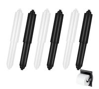 6 Pcs Toilet Roll Holder, White Toilet Paper Holder Roll, Black Toilet Roll Holder, Toilet Roll Spring Insert, Adjustable Length from 10.2 cm to 15.2 cm, Ideal for Bathroom or Toilet Use
