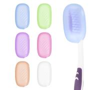6 Pcs Toothbrush Head Protector Silicone Toothbrush Covers Caps for Household Travel Most Manual Electric Toothbrushes Heads Bathroom(Green White Purple Pink Blue Orange)1.65 × 0.91 × 0.75 inches