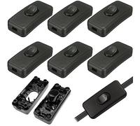 6 Pcs Torpedo Switch 2 Amp Inline Cord Switch Inline Cord Switch for Small Appliance or Lamp Accepts 1-3 Core Round or Flat Wire