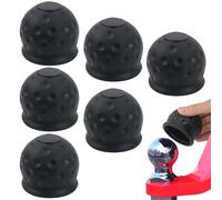 6 Pcs Tow Bar Cover,Universal Trailer Hitch Ball Cover 50mm, Rubber Towing Bar Ball Cap Abrasion-Resistant, Ball Head Cover Towing Hitch Soft, Tow Hitch Cover for Towing Trailer, Caravan Truck, Car