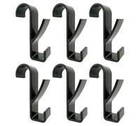 6 PCS Towel Radiator Brackets Hooks, Radiator Towel Rail Hook, Black | Movable Over, Round Radiator Towel Rail Hanger Hook, for All Standard 2.5cm Radiators