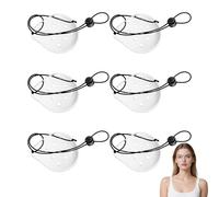 6 Pcs Transparent Eye Shield After Cataract Surgery, Plastic Eye Patch with Adjustable Rope, Ventilated Protection for Post-Surgery Recovery Adults