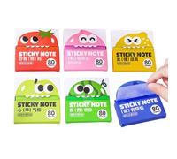 6 Pcs Transparent Pull-Out Sticky Notes, Cute Fruit Design Index Tabs