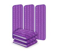 6 Pcs Trapezoidal Microfiber Mop Replacement Pads, Stain Removal Hook & Loop Refills, Reusable Washable Cloth Mats for PowerMop Spray Flat Mop Wet Dry Floor Cleaning