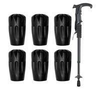6 Pcs Trekking Pole Rubber Tips - Anti-Slip Durable Walking Stick Ends, Crutch Protectors, Replaceable Caps for Hiking Poles, Suitable for Asphalt, Rock, Snow, Fits Most Walking Poles and Canes