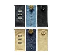 6 Pcs Trousers Button Extender Set - Elastic, Adjustable Button and Hook Waistband Expander in Multiple Styles for Men and Women - No Sewing Required - by Mobi Lock
