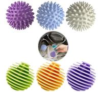 6 Pcs Tumble Dryer Balls, 3 Pcs White Blue Purple Drying Balls and 3 Pcs Random Color Balls, Laundry Balls for Tumble Dryer and Washing Machine, Reusable Dryer Balls for Soft Clothes