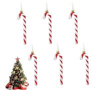 6 PCS Twisted Hanging Candy Cane Xmas Tree Decorations, Red Christmas Decorations for New Years Holiday Party Gift