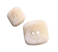 6 Pcs Two-Hole Resin Square Buttons, White, 30mm 6 Pcs
