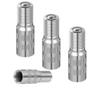 6 Pcs Tyre Valve Extension 25mm Valve Stem Extension Screw-on Car Valves Cap Stem Extenders Universal Brass Tire Stems Extensions Wheel Tire Cap Extender Adapter for Truck Motorcycle Bike Men Silver