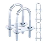 6 Pcs U-bolt Stainless Steel Bolts Hardware Shape U-bolts Round Marine And Nuts For Trailer, Automotive